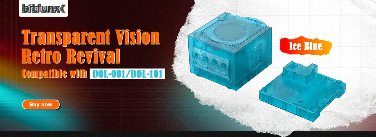 Bitfunx SFC Replacement Case Transparent Shell For Super Famicom Console Super NES Game Console