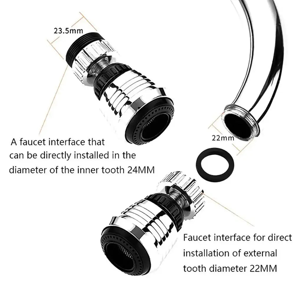 1Set Booster Nozzle Extender 360 Degree Faucet Water Saver Universal Rotating Bubbler Dual Mode Bathroom Kitchen Tools