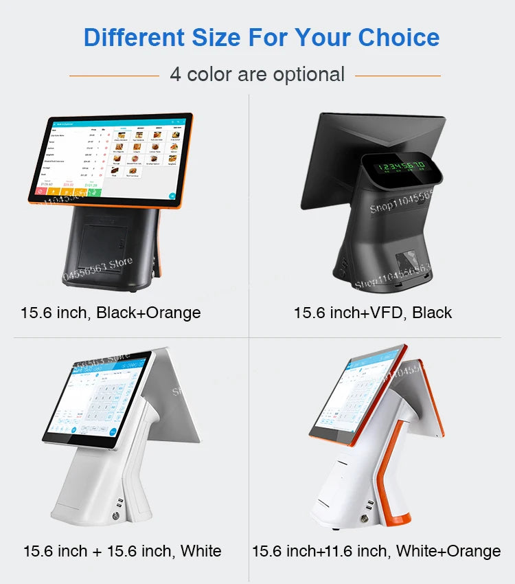 15-Inch Dual Touch Screen Display for Restaurant POS System, Dual Monitor Setup