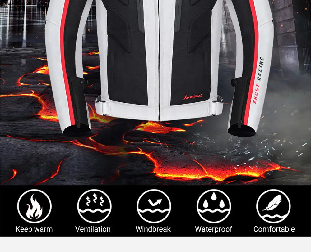 Waterproof Motocross Jacket Winter Cold-proof Motorcycle Jacket Men Chaqueta Moto Protective Gear Motorbike Riding Jacket M-5XL