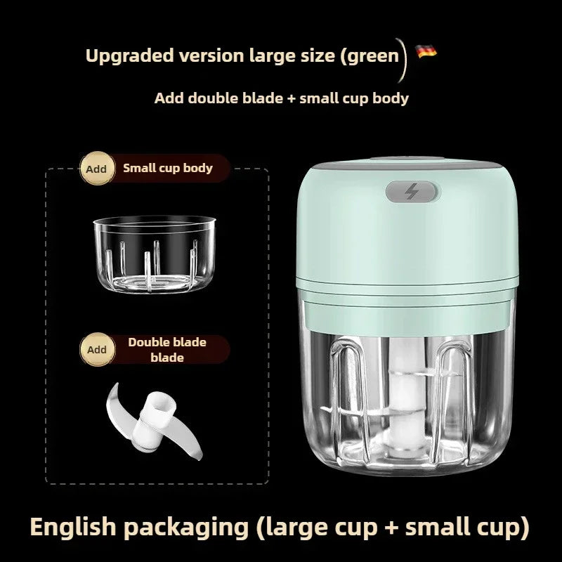 Electric Mini Garlic Chopper 100/250ML USB Vegetable Onion Chopper baby food processor Portable Small Food Processor