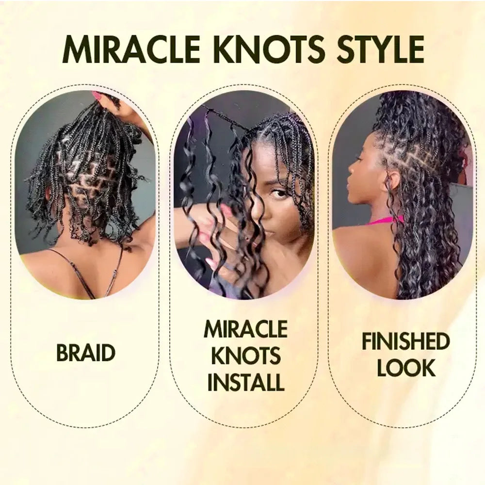 Afro Kinky Curly Miracle Knots Human Crochet Hair Invisible Pre-Separated Feather Crochet Human Hair Extensions For Women