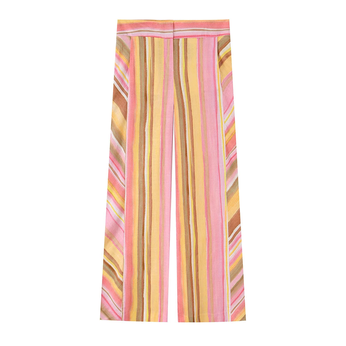 Women‘s Colorful Striped Pant New Summer Straight Multicolor Wide Leg Long Pants Casual Fashion Streetwear Female Outfit 2026