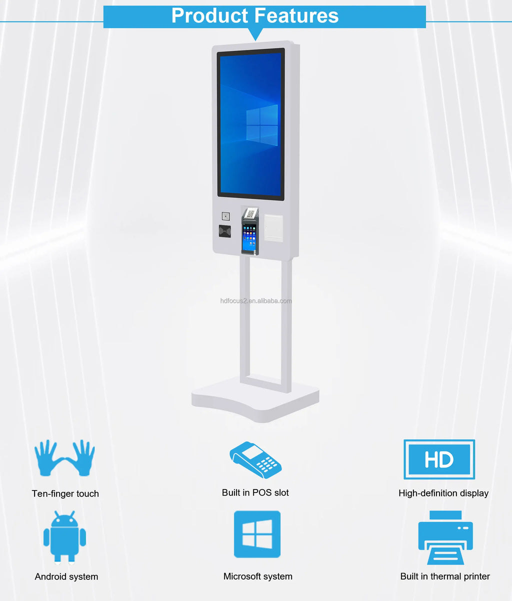 202627-Inch Self-Service Fast Food Payment Kiosk Touch Screen Cinema Ticket Vending Machine With SDK Function