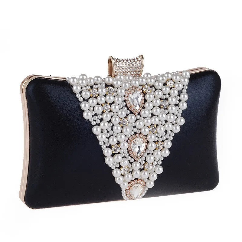 Women's Diamond Dinner Bag Portable Party Banquet Pearl Cheongsam Dress Fashion Rhinestone Handheld Clutch Bag Bolsas Grife Luxo