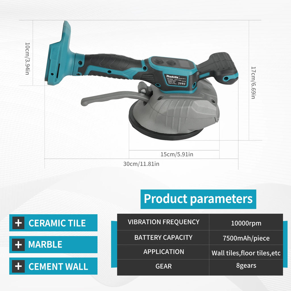 Makita Tile Leveler:8 Gears,10000rpm Vibration Frequency,7500mAh,Fit for Various Materials,With Digital Display&Easy to Use