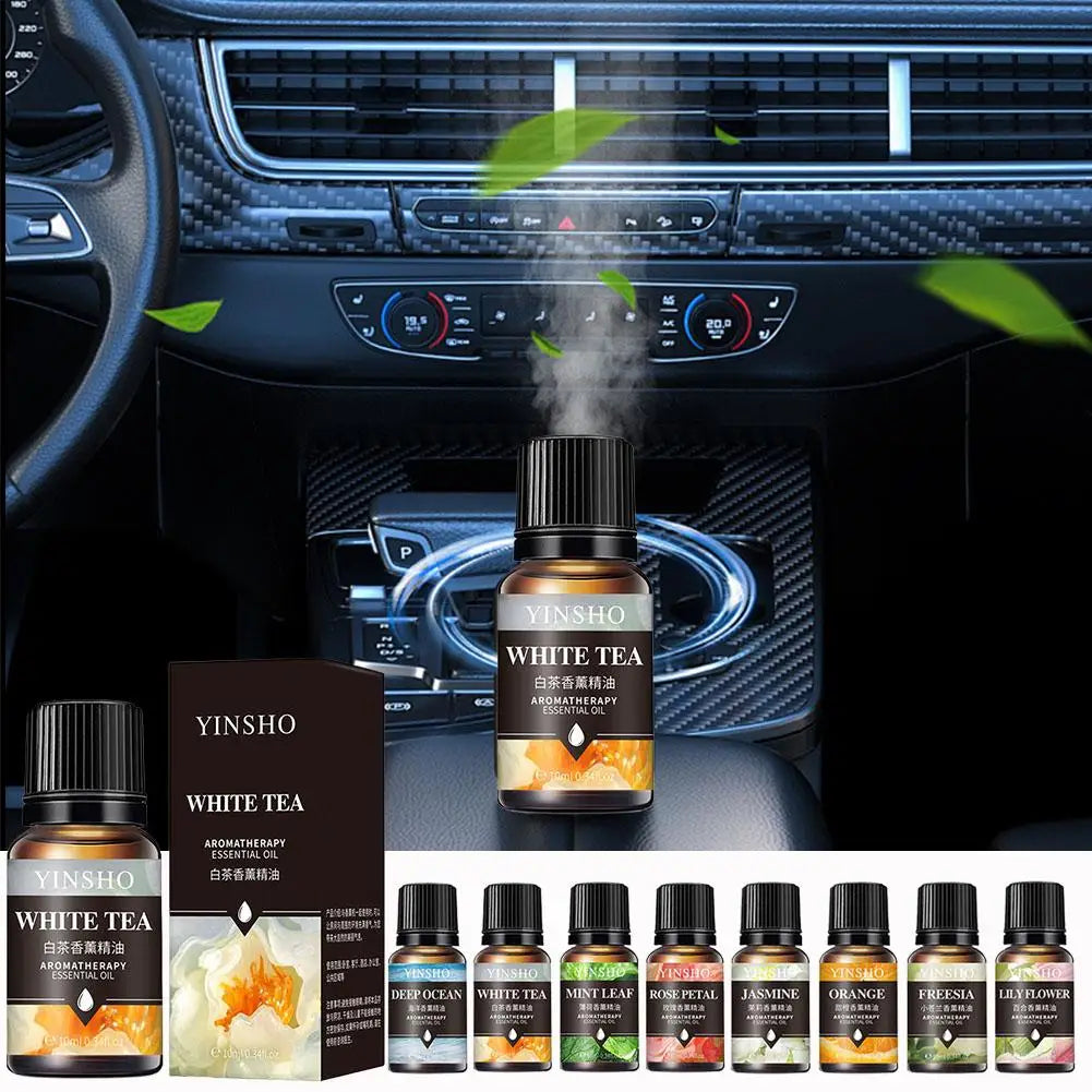16 Flavors Essential Oils Water-soluble Lavender Rose Car Air Fresheners Perfume Refill Aroma Diffuser AirHumidifier Home 10ML