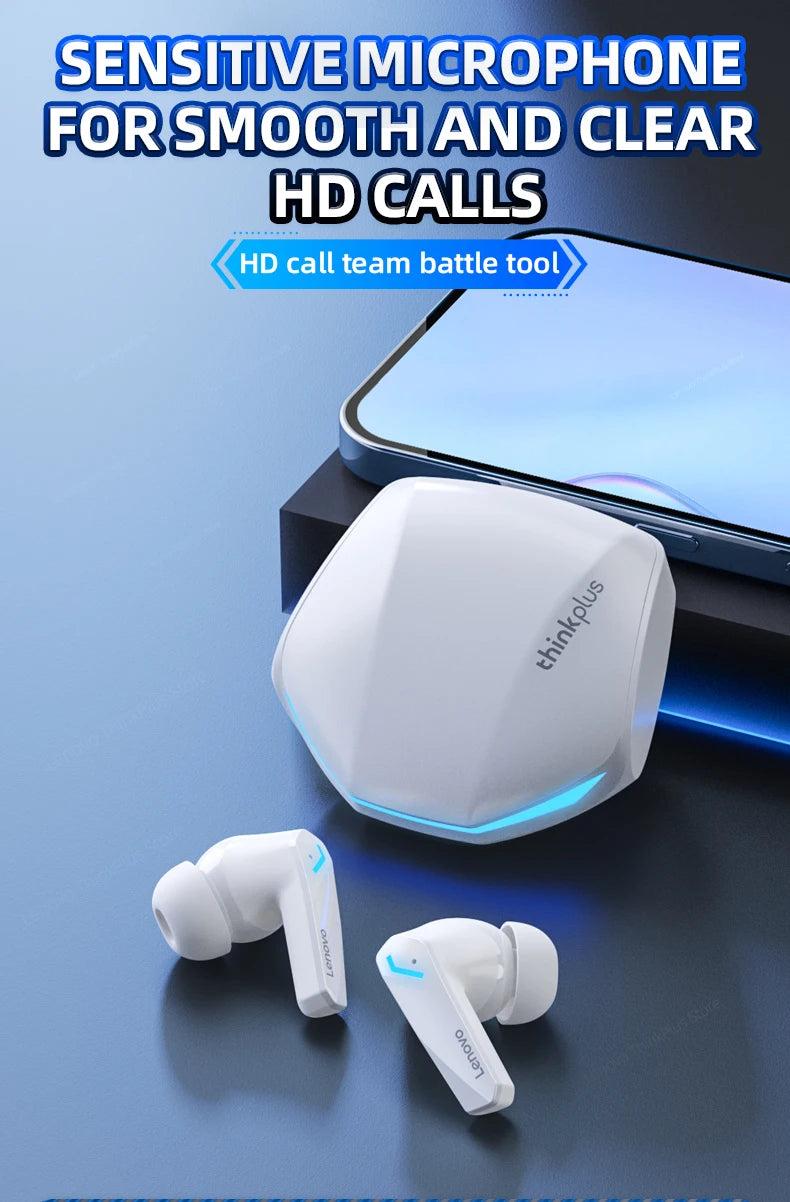 Original Lenovo New GM2 Pro Gaming Headset LED Digital Display Wireless Sport Earbuds HD Call Low Latency Headphones Waterproof