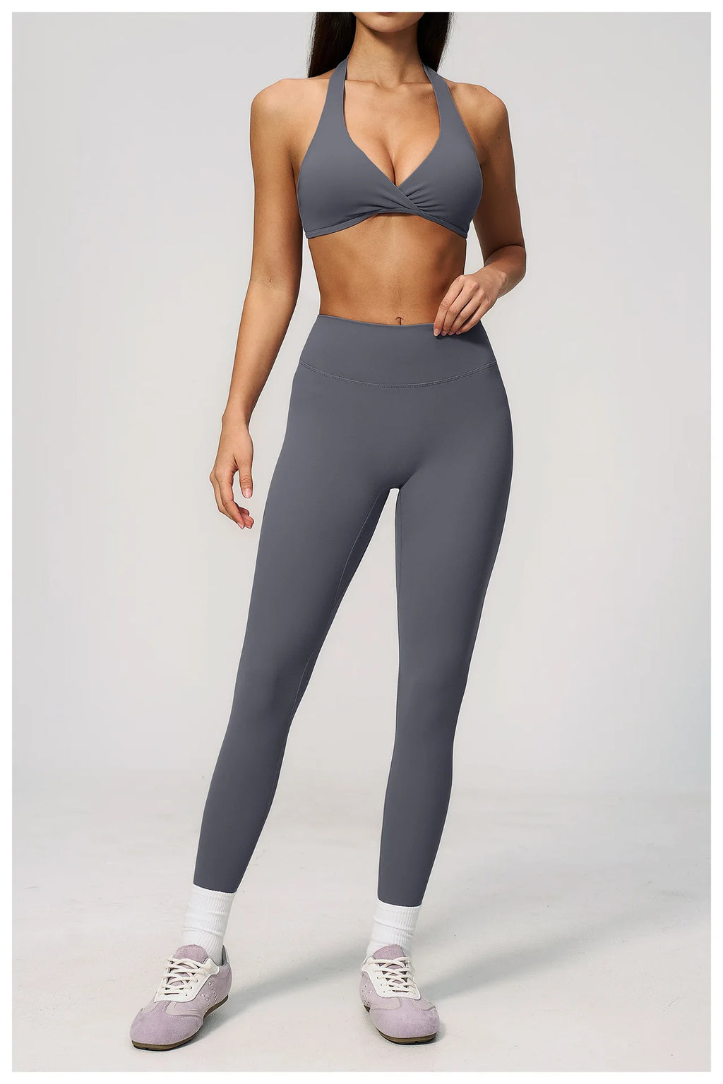Women Tracksuits 2PCS Yoga Suit Gym Outfits Workout Clothing Deep V Workout Bra High Waist Butt Lift Pants Outdoors Sports Set