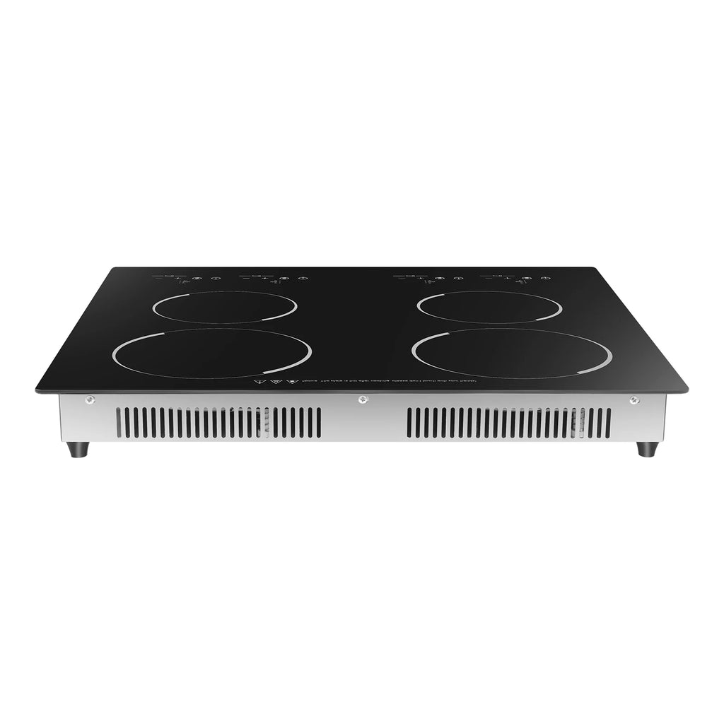 3000W 4 Burner Electric Cooktop Ceramic Hob 110V, 9 Heating Levels Sensor Touch Control, Built-in Countertop Radiant Stove with Child Safety Lock & Timer for Kitchen(No Plug), Black