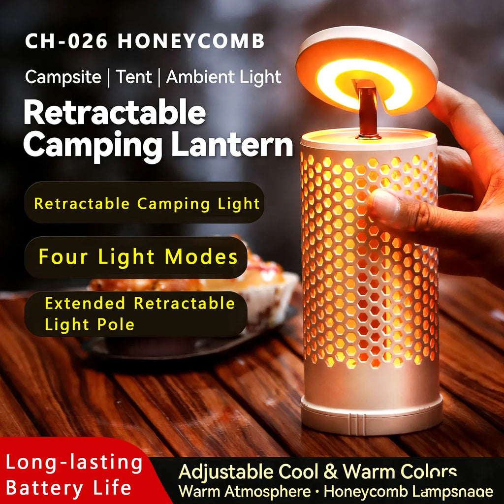Camping Lights,Rechargeable Telescopic Tent Lights 2000mAh Camping Lanterns,Portable Flashlights For Camping, Hiking, Emergency