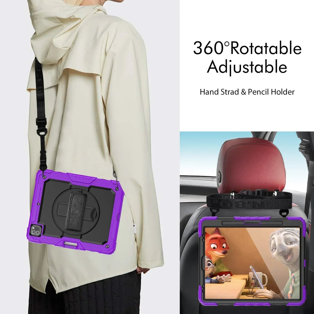 360 Rotation Kids Stand Tablet Case for 2026 New IPad Air 8 M4 11 13 inch , For iPad A19 12th 11th 10th A16 Air 7 6 M3 M2 Cover