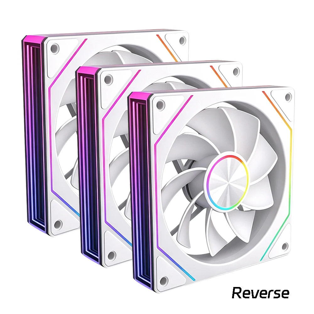 Veebyte PRISM 8 PRO PC Fan 120mm ARGB 4PIN 5V-3PIN PWM Quiet Cooling Fan 12V Large Air Volume Computer Fan 45.2CFM/800-1600RPM