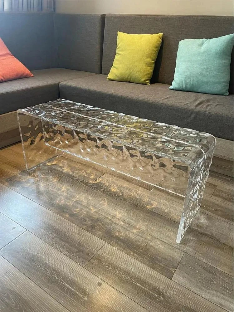 Transparent Stool, Water Ripple Dining Stool, Bed End Stool, Door, Modern, Luxurious, Simple Acrylic Shoe Changing Stool