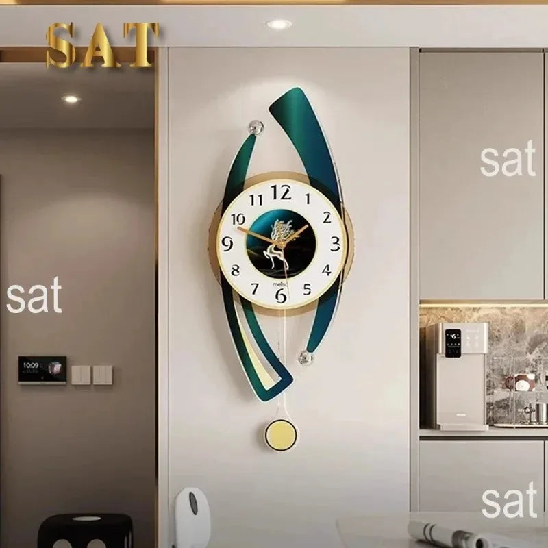 Interior Korean Wall Clocks Aesthetic Bedrooms Creative Minimalist Wall Watch Restaurant Digital Reloj De Pared Home Design