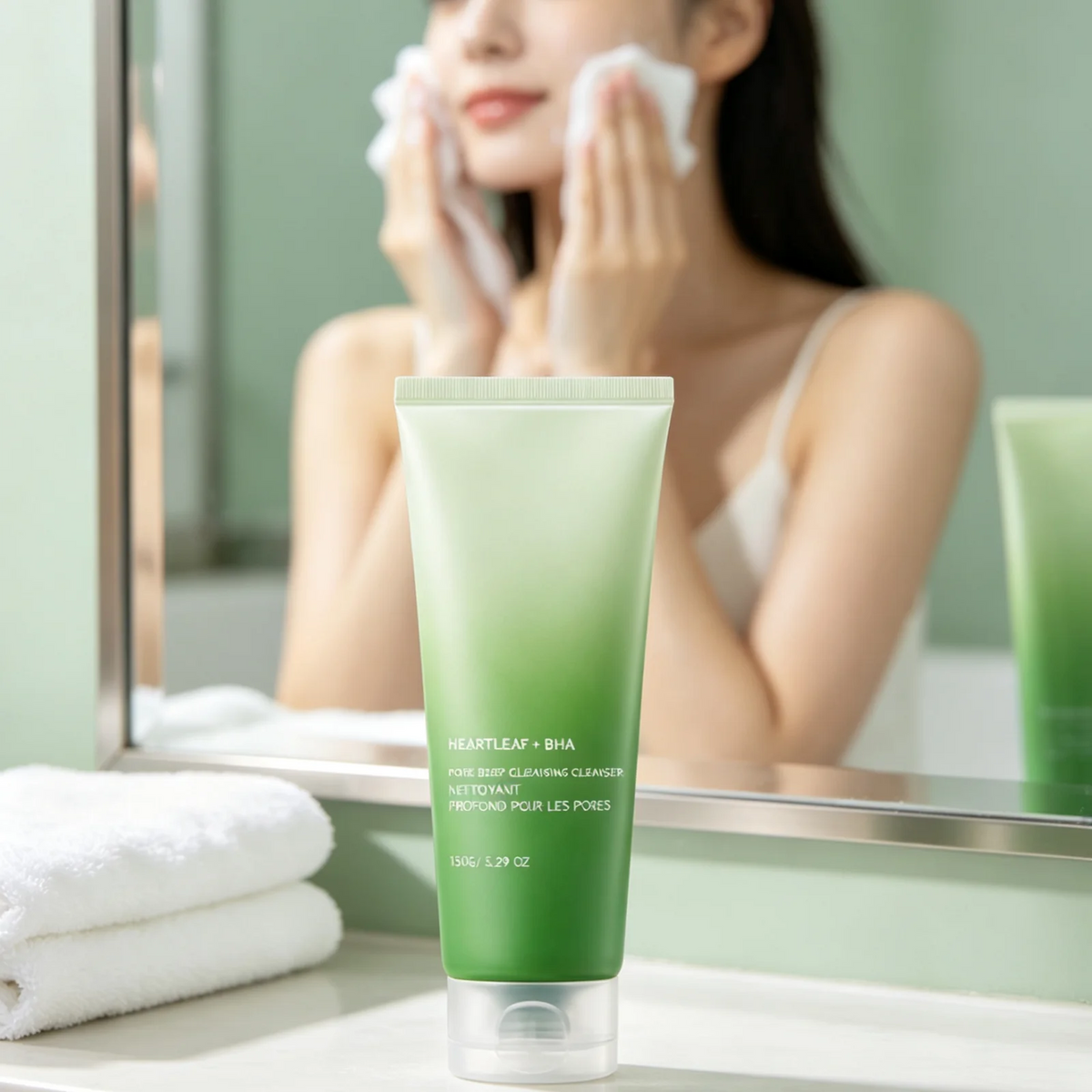 Facial Cleanser Deep Pore Cleansing Soothing Skin Nourishing Oil Control Refreshing Rich Creamy Foam Mild Formula Face Wash 150g