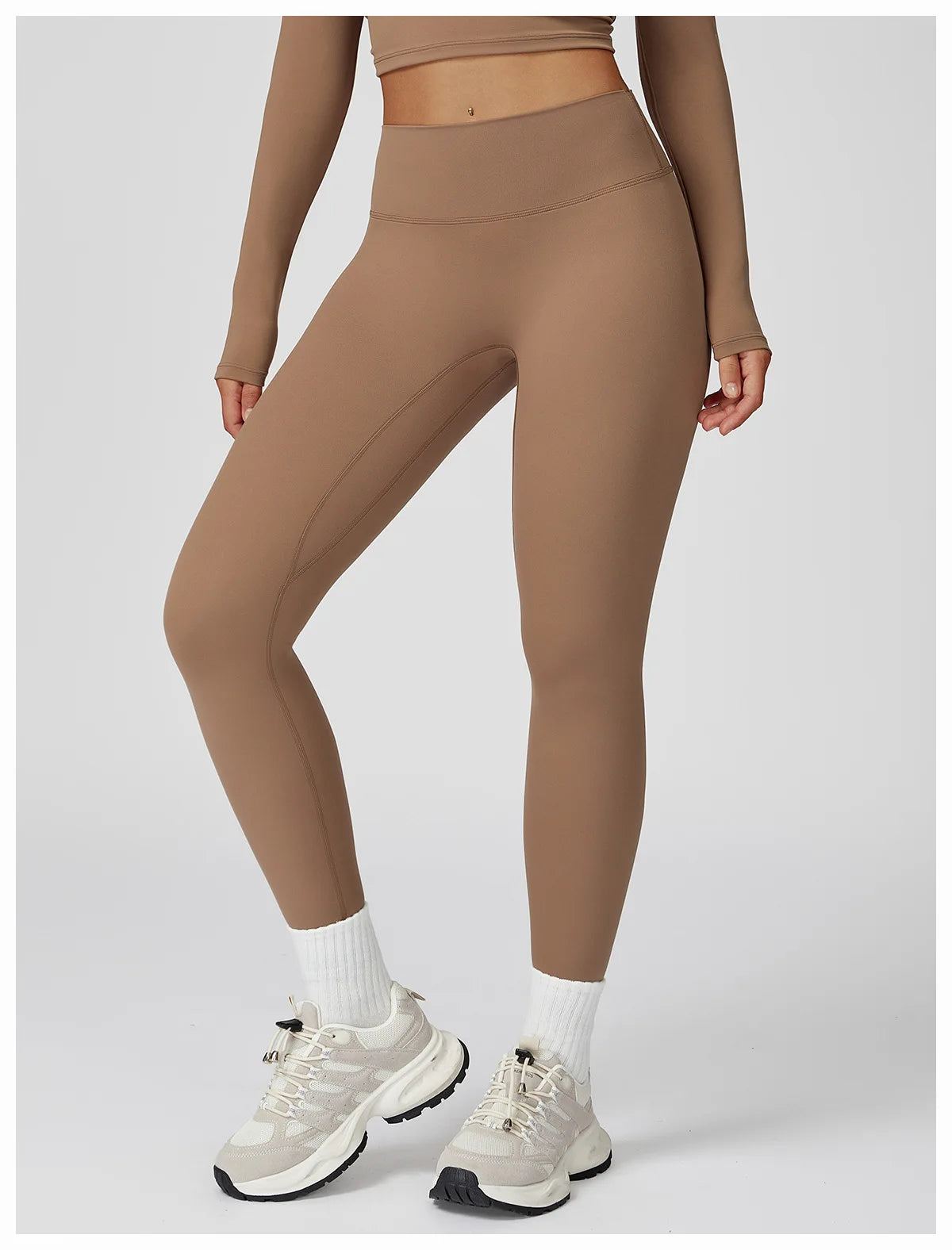 Women's High Waist Yoga Leggings Workout Pants Nylon Spandex Solid Gym Fitness Activewear