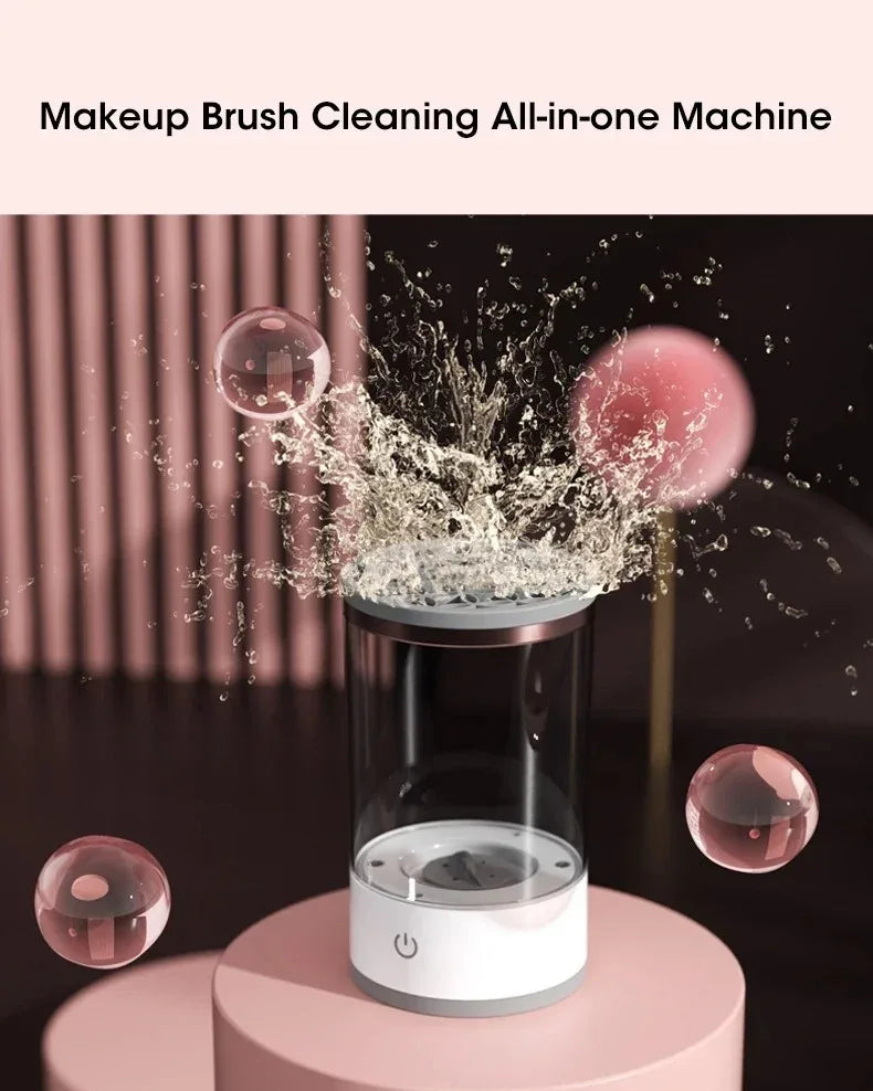 Makeup Brush Washer and Dryer USB Powered Odorless Battery-Free Plug and Play Makeup Cleaner Essential Beauty Accessory