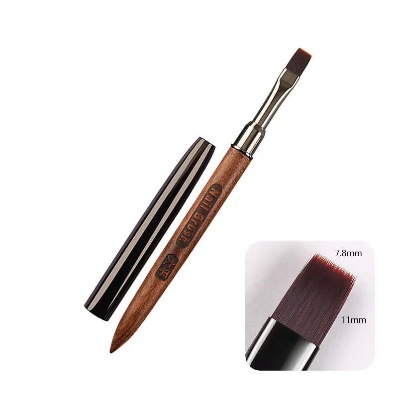 Nails Art Liner Brushes Wooden Handle Phototherapy Acrylic UV Gel Brush for Elongated Lines Painting Professional Manicure Tool