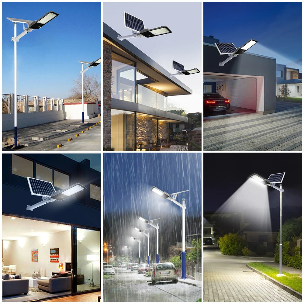 300W Solar Street Light Outdoor Super Bright High-efficial Solar Panel Remote Control Street Light IP67 Waterproof