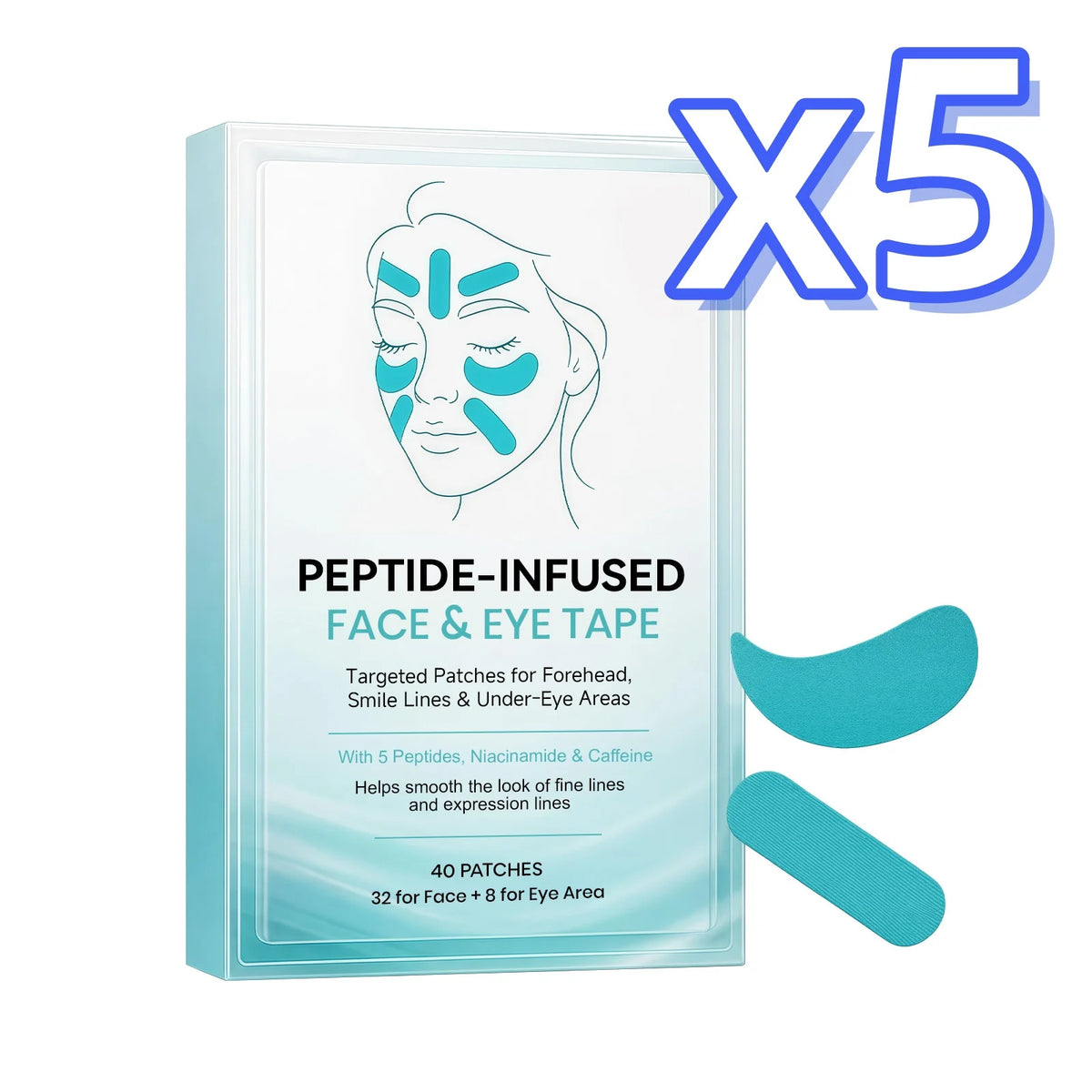 Peptide-Infused Face & Eye Tape Wrinkle Removal Sticker Smooth Forehead Smile Lines Wrinkles Peptide Facial Tape Skin Care Tools