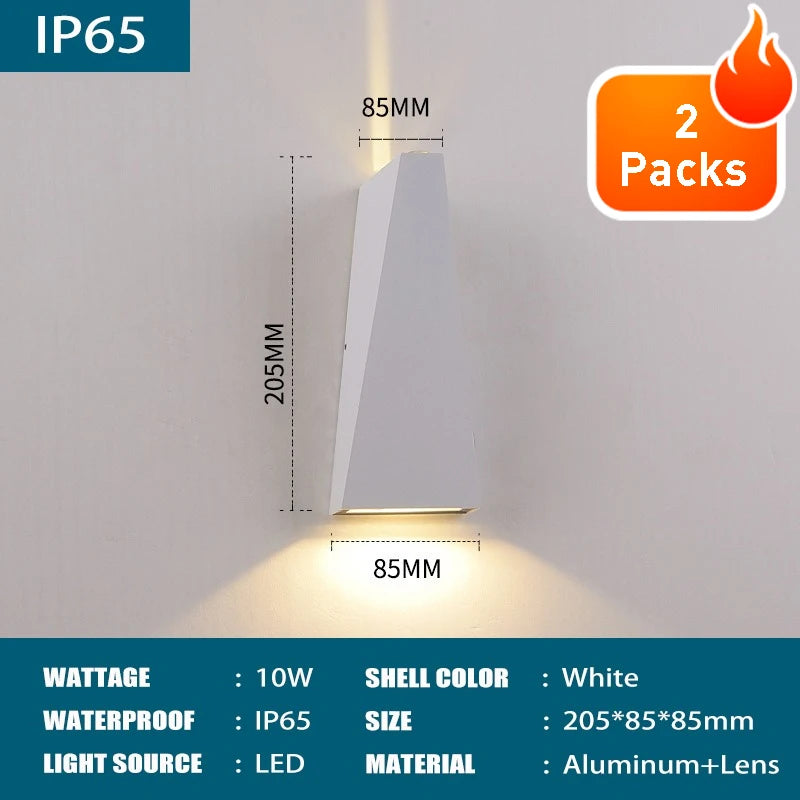 Outdoor LED Wall Lamp 6W 10W IP65 Waterproof Aluminum Wall Lights Porch Garden Fence Indoor Modern Nordic Sconce Lamps AC85-265V