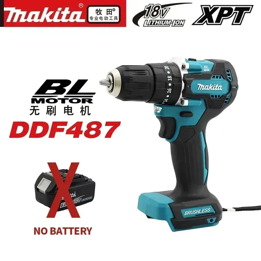 Makita DDF487 18V LXT Wireless Brushless Drill Driver Light Lithium Tool For Household Workshop Drilling Fastening Jobs
