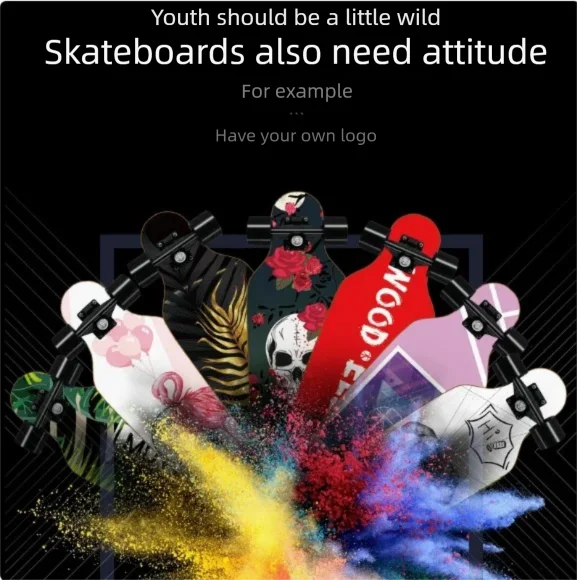 Korean Style Mini Dancing Four-Wheel Short Skateboard, Street Cruising Portable Commuter Skate Board for Adults Teenagers Boys