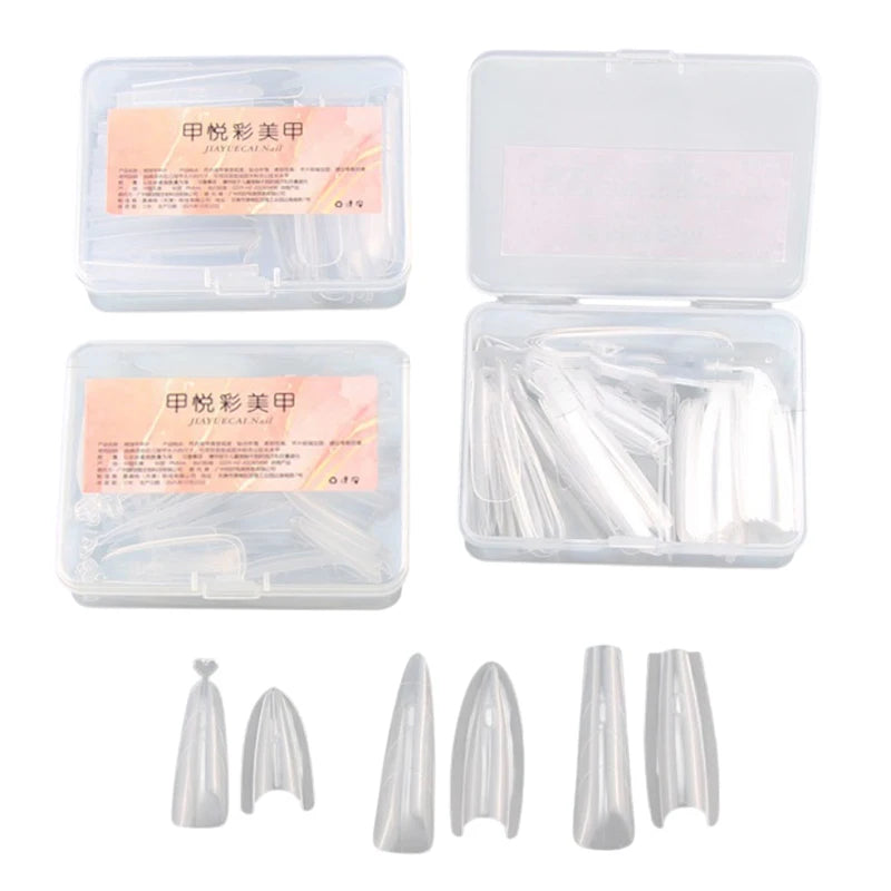 Sandwich Dual Nail Forms 60pcs 15Size Quick Extensions-Dual Forms T-shaped Ellipse Manicure Forms Top Mold Bottom Mold 3D