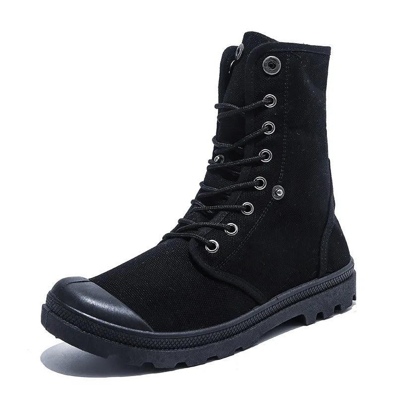 Men's Casual Boots Fashion High-top Canvas Shoes Classics Breathable Sneakers for Men Outdoor Non Slip Hiking Boots Botas Hombre