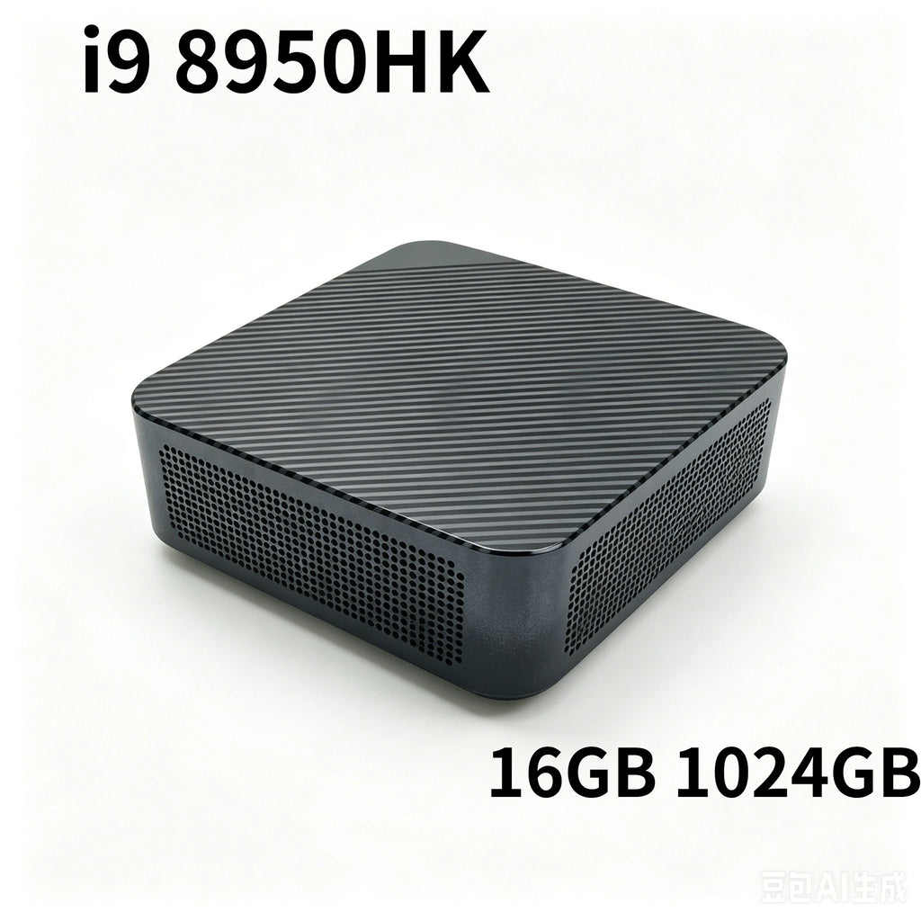 New i9-8950HK Portable Mini Desktop 16GB RAM M.2 NVMe SSD Triple 4K Monitor WiFi6 Bluetooth 5.2 Silent Cooling Home Pro Office