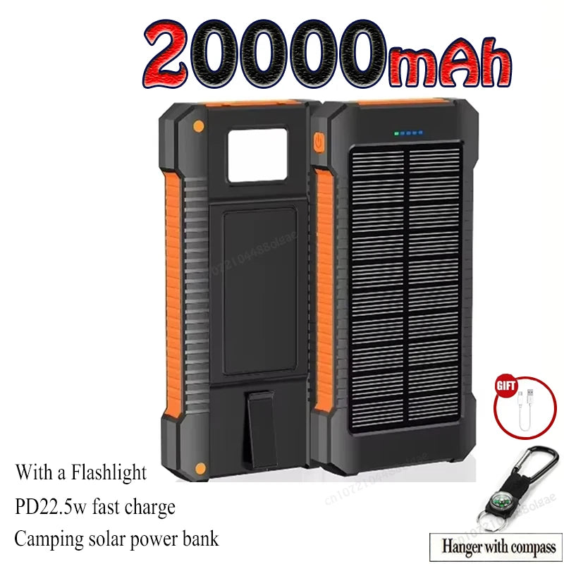 500000mAh Waterproof Outdoor Solar Power Bank Dual USB Travel Portable Solar Phone Charger Solar Powerbanks for Xiaomi Camping