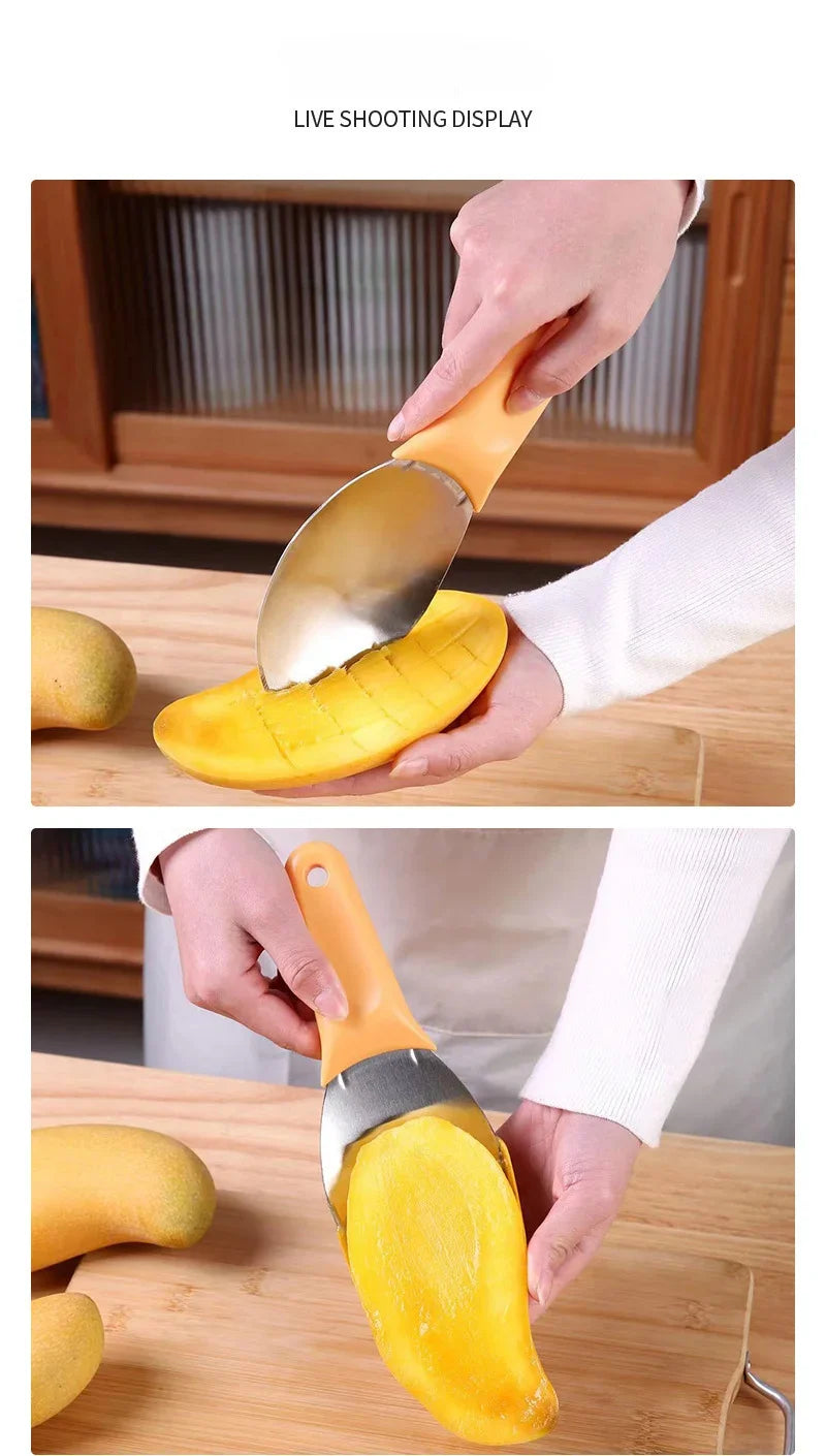 Multifunctional Fruits Peeling Spoon Mango Meat Separator Cutter  Kitchen Gadgets Fruits Watermelon Cutting Digging Gadgets