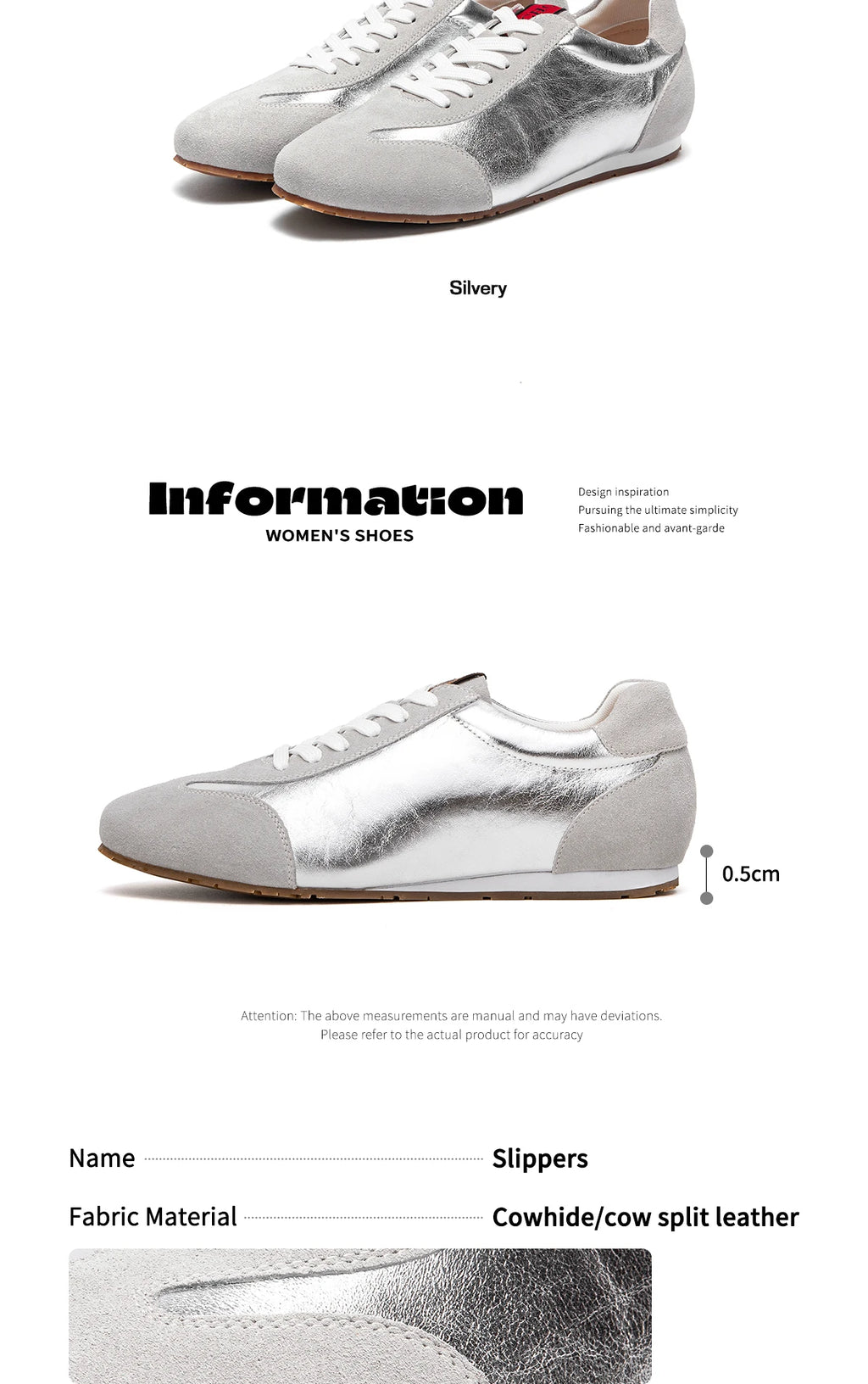 CHCH Women's Vulcanized Shoes 2025 Autumn New Silver Lace Lightweight Sports Shoes Outdoor Casual Shoes