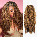 Highlight Burmese Curly Feather Crochet Human Hair Pre Looped 100% Raw Human Hair Crochet Hair Miracle Knots Crochet Human Hair