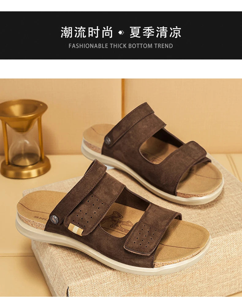 Men's high quality Casual sandals Summer breathable lightweight outdoor beach shoe Slip on walking Daily wear double-use sandals