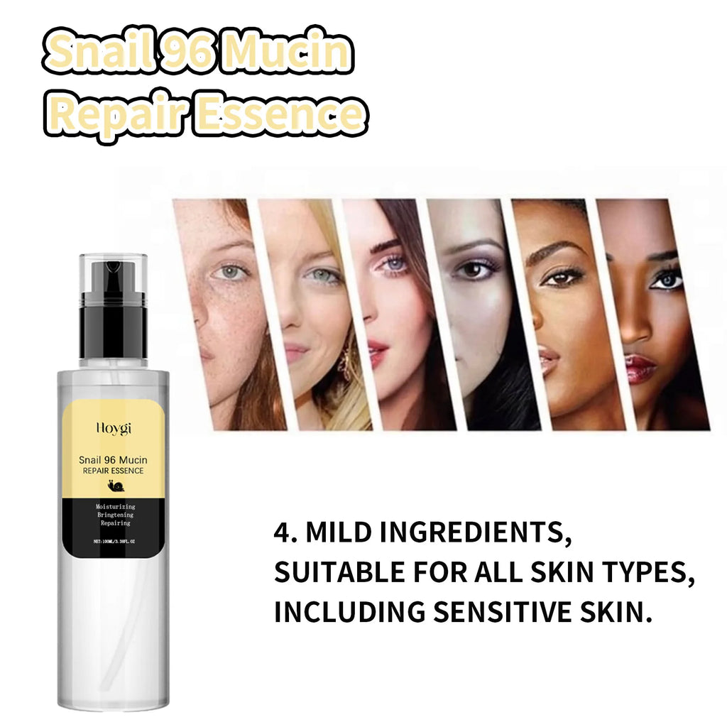 Snail Mucin Essence Fade Fine Lines Shrink Pores Repair Skin Barrier Whitening Moisturizing Hyaluronic Acid Collagen Face Serum