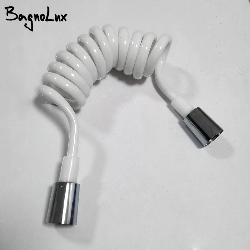 High Quality Gloss White Style Spring Shower Hose Toilet Bidet Spray Connect Pipe PVC Telephone line Style 150cm/200cmm
