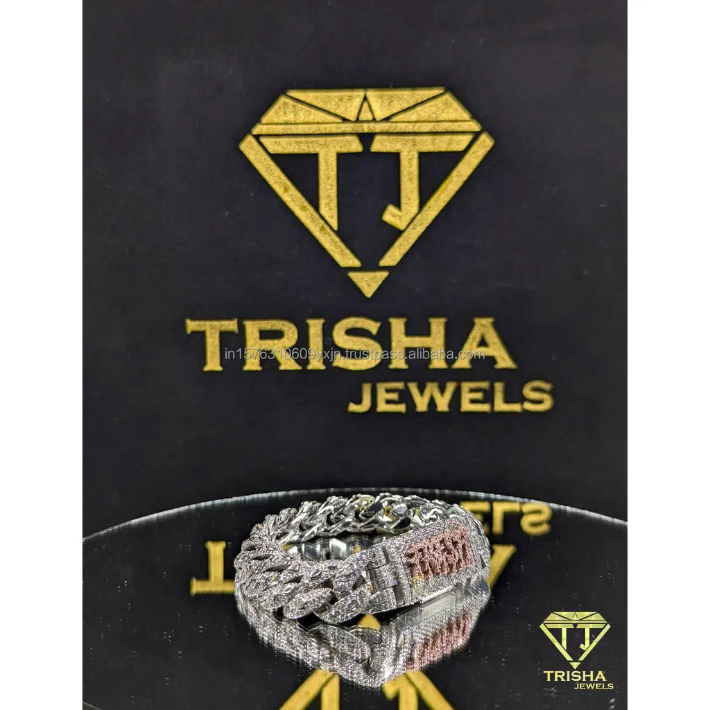 Designer VVS Lab Grown Diamond Cuban Bracelet Custom Clasp Iced Shine Finish 18K Gold Plated Rose Gold Hip Hop Jewelry