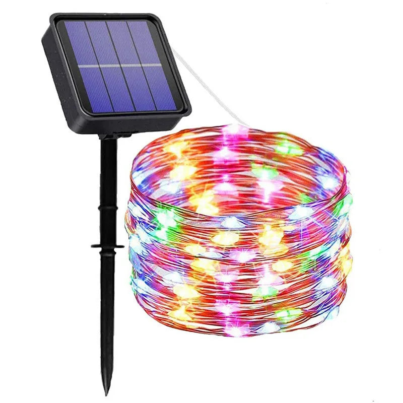 2~30M Ultra Long Solar String Fairy LED Light Outdoor Copper Waterproof Wedding Garland Decoration Garden Lights Party 8 Modes