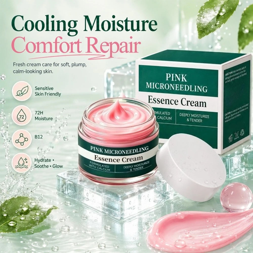 Pink Texture Facial Care Cream Gentle Hydrate And Soothe Skin Suitable For Sensitive Face Daily Basic Facial Nourishing Care.