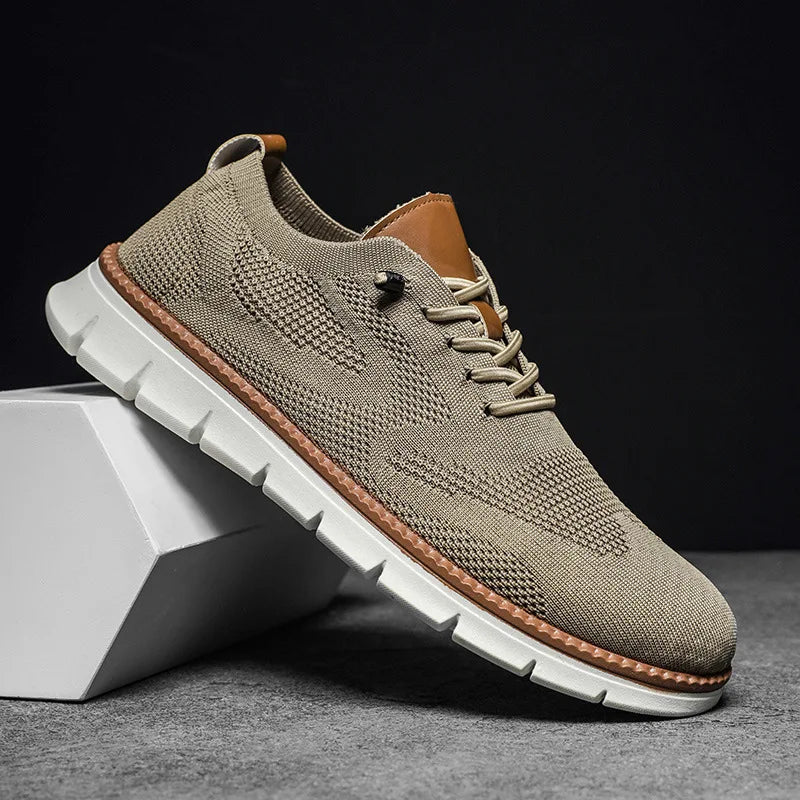 Men's Sneakers Casual Breathable Flat Shoes Outdoor Light Comfortable Anti-Slip Sports Walking Shoes
