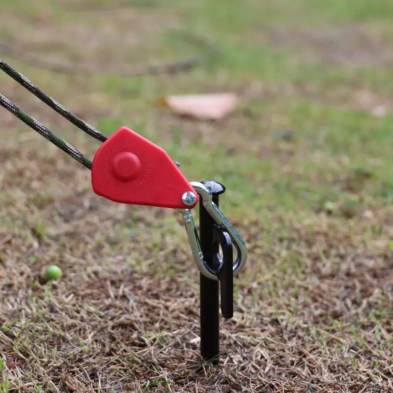 Secure Tent Rope Hanger with Ratchet Tie-Down System; Heavy-Duty Camping Gear with Reinforced Metal Gears and Adjustable Strap
