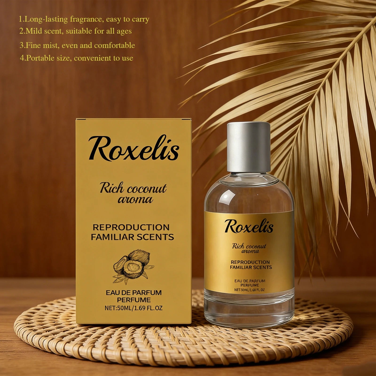 ROXELIS 50ml Fragrance Spray for Women Elegant Sweet Natural Scent Long Lasting Fragrance Portable for Daily Commute Dating