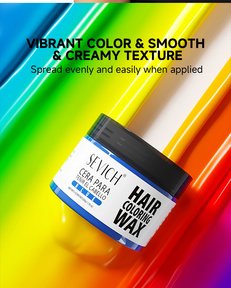 Sevich 50g Hair Color Wax Disposable Fashionable Hair Paste Long Lasting Paint Coloring Cream for Party, Halloween, Christmas