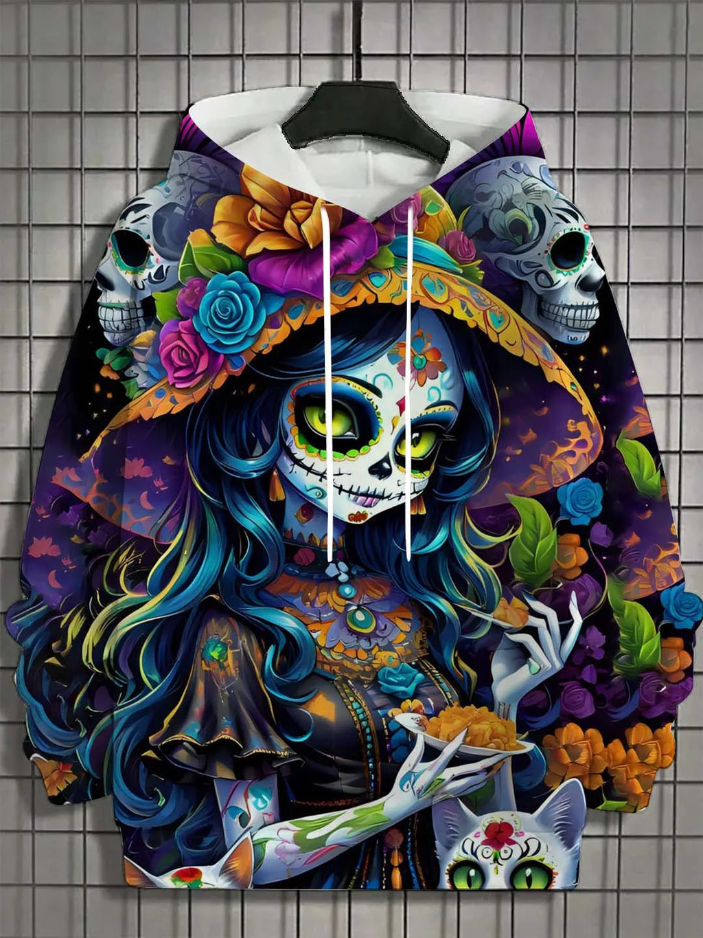 Women's Hoodie for Girls Autumn Fashion Men's Long Sleeve Tops Casual Women Clothes Horror Undead Woman Pattern 3D Unisex Tops