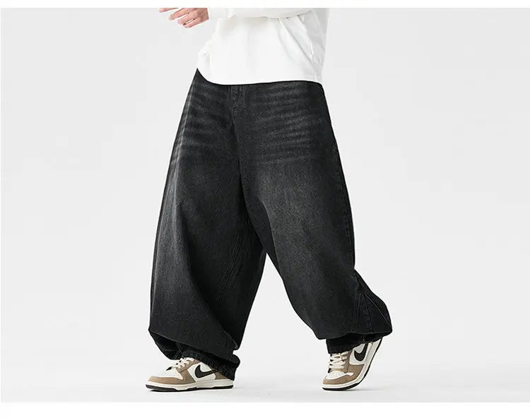 Streetwear Men Wide Leg Denim Pants Harajuku Baggy Jeans Male Casual Oversized Jean Trousers Men Fashion Large Size 5XL