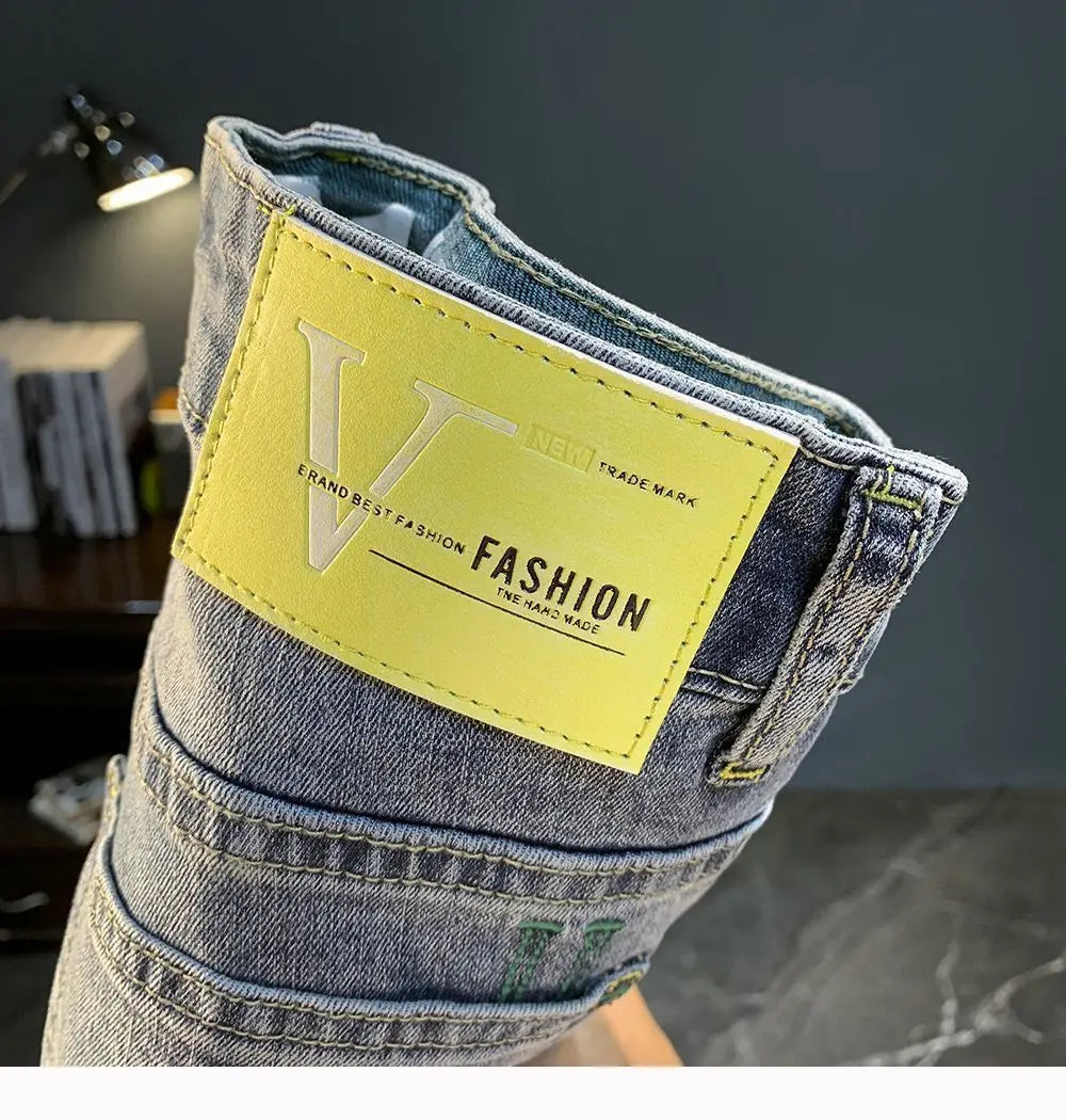 Summer Thin Denim Shorts Men's Trendy Brand Fashion Bermuda Shorts for Men Breathable Design Casual Clothes Man Medium Pants