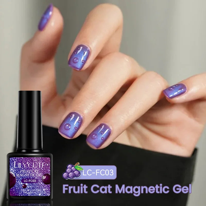 LILYCUTE 7ml Gold Coffee Cat Magnetic Gel Nail Polish Autumn Winter Nails Ultra Shine Moonlight Semi Permanent UV Gel Soak Off