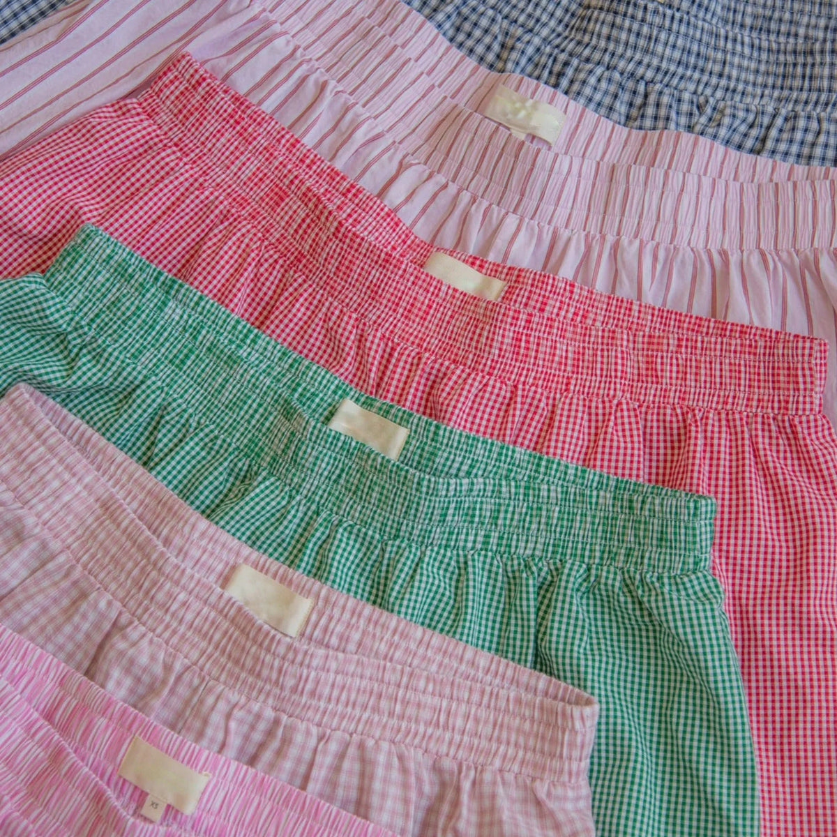 Boxers for Women Y2K Aesthetic Elastic Waist Striped Plaid Print Pajama Shorts Teen Girls Summer Cute Lounge Bottoms Sleepwear